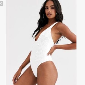 NWT ASOS DESIGN Shell Embellished One Piece ✨